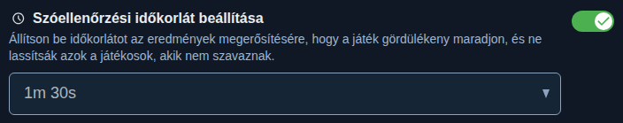 Beállítás: idő a szavak megerősítésére