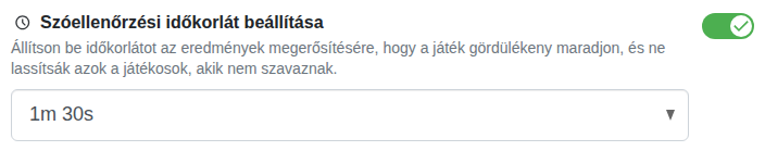 Beállítás: idő a szavak megerősítésére