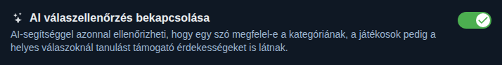 Beállítás: a válaszok MI-ellenőrzése