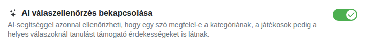 Beállítás: a válaszok MI-ellenőrzése